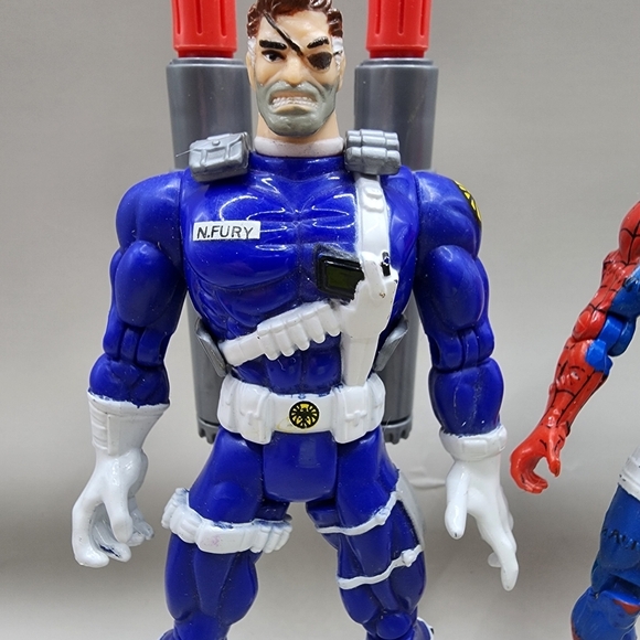 1996 Spider-Man Animated Lot Cyborg & Nick Fury 5 Inch Toy Biz Spiderman - Picture 2 of 6